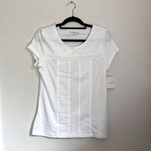 Croft and Barrow white eyelet t-shirt New with tags